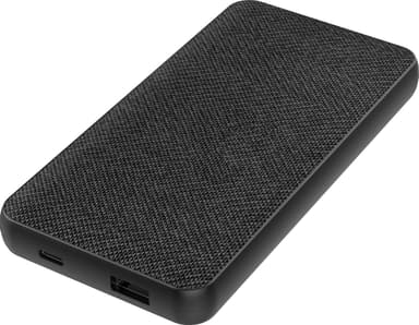 Sandstrøm 10000 mAh varavirtalähde virransyötöllä (musta)