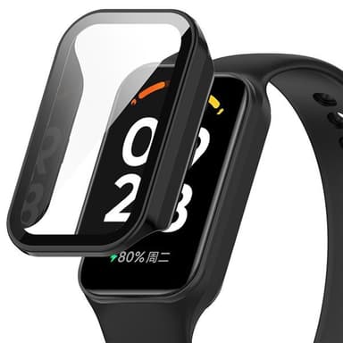 Suojakuori karkaistulla kalvolla Xiaomi Band 8 Active ja Redmi Band 2 - musta