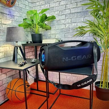 N-GEAR NRG500 Bluetooth-kaiutin, jossa on mikrofoni ja IPX5-vedenkestävyys