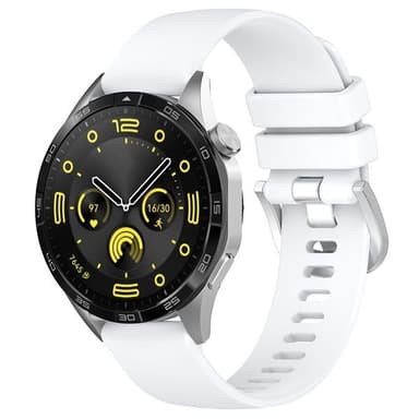 Silikoniranneke 22mm Huawei Watch GT 4 46mm -valkoinen - Valkoinen
