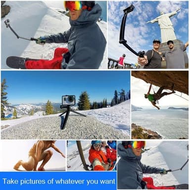 3-tie Selfie Stick GoPro HERO