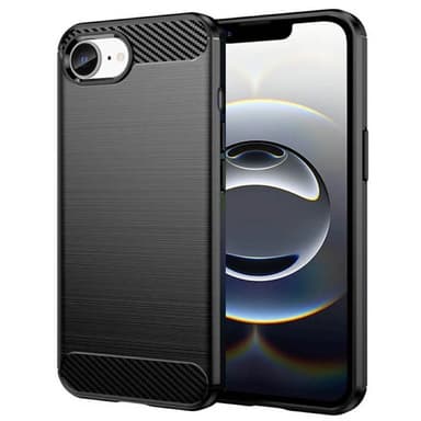 Harjattu TPU kuori iPhone 16e - Musta