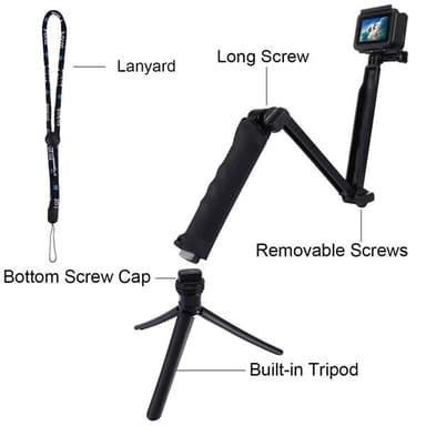3-tie Selfie Stick GoPro HERO