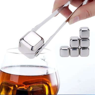 Ruostumattomasta teräksestä valmistetut jääkuutiot 6-pack - BPA-vapaata ruostumatonta terästä