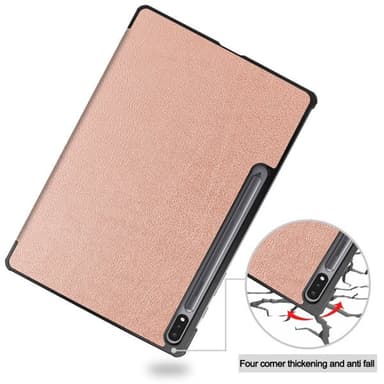 Kolminkertainen kotelo jalustalla Samsung Galaxy Tab S8+ / Tab S8 Plus / Tab S7 FE / Tab S7+ - RoseGold - RoseGold