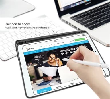 Keinonahkainen kotelo, jossa on kynäteline iPad Pro 10.5"":lle