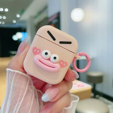 3D Emoji -kotelo AirPods 1/2:lle - vaaleanpunainen