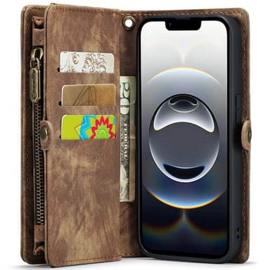 CaseMe puhelimenkotelo 008 8-kortti iPhone 16e - Ruskea