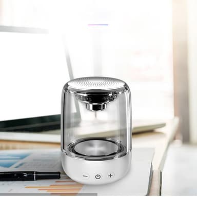 Kannettava Bluetooth 5.3 -kaiutin LED-valolla – läpinäkyvä muotoilu, langaton äänikokemus Valkoinen