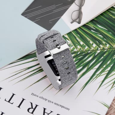 Fitbit Charge 3/4 ranneke kangas harmaa - L
