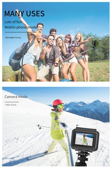 Selfie keppi/mobiilijalusta kaukosäätimellä kamera ja Gopro yhteensopiva