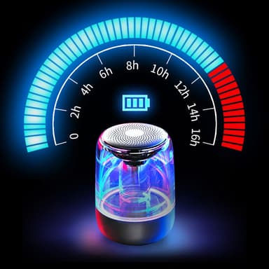 Kannettava Bluetooth 5.3 -kaiutin LED-valolla – läpinäkyvä muotoilu, langaton äänikokemus Musta