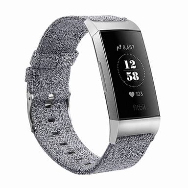 Fitbit Charge 3/4 ranneke kangas harmaa - L