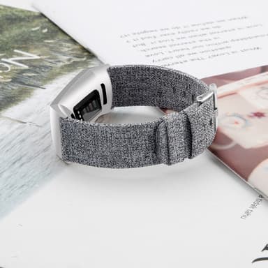Fitbit Charge 3/4 ranneke kangas harmaa - L