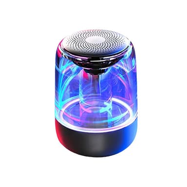 Kannettava Bluetooth 5.3 -kaiutin LED-valolla – läpinäkyvä muotoilu, langaton äänikokemus Musta