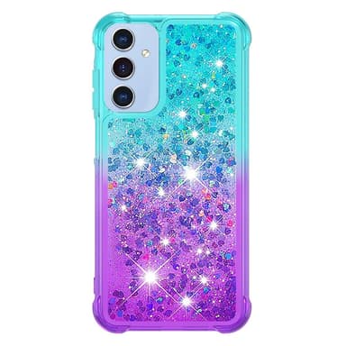 SKALO Samsung A26 5G Hiekka Glitteri Suojakuori - Turkoosi-Violetti