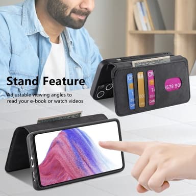 SKALO Samsung A26 5G CASENEO MW-03 Lompakkokotelo - Musta