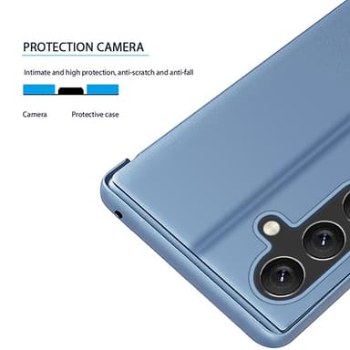 SKALO Samsung A26 5G Clear View Lompakkokotelo - Ruusukulta
