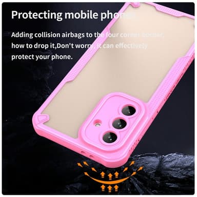 SKALO Samsung A36 5G Armor Hybrid Frosted Suojakuori - Pinkki