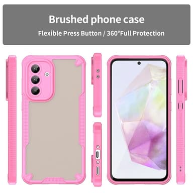 SKALO Samsung A36 5G Armor Hybrid Frosted Suojakuori - Pinkki