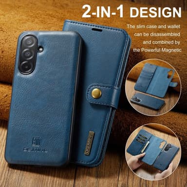 DG MING Samsung A26 5G 2-in-1 Magneetti Lompakkokotelo - Sininen