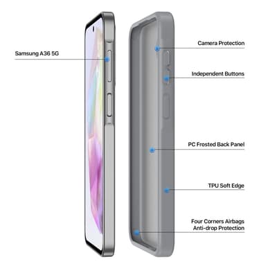 DUX DUCIS Samsung A56 5G Yind Series Suojakuori - Harmaa