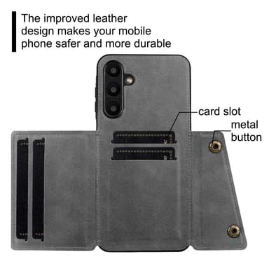 SKALO Samsung A26 5G PU-nahkakotelo, 2 korttipaikkaa Suojakuori - Musta