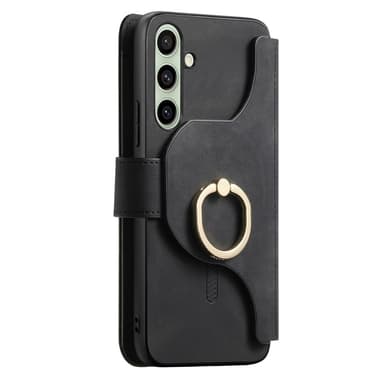 SKALO Samsung A26 5G 2-in-1 Magneettinen PU-Nahkarengas Lompakkokotelo - Musta
