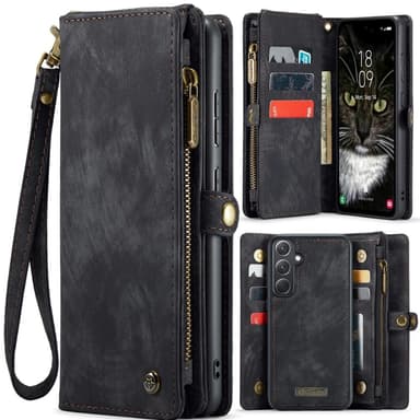 CaseMe Samsung A36 5G 008 BIg Wallet 2in1 Magnet Lompakkokotelo - Musta