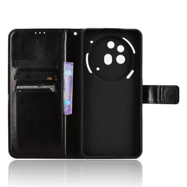 SKALO Nothing Phone (3a) Pro 5G PU-nahka Lompakkokotelo - Musta - Musta