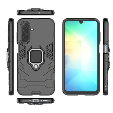 SKALO Samsung A26 5G Armor Metallring Suojakuori - Musta