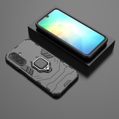 SKALO Samsung A26 5G Armor Metallring Suojakuori - Musta