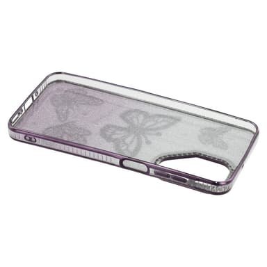 SKALO Samsung A26 5G Butterfly Rhinestones Suojakuori - Violetti