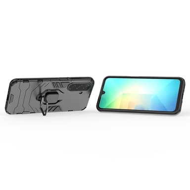 SKALO Samsung A26 5G Armor Metallring Suojakuori - Musta