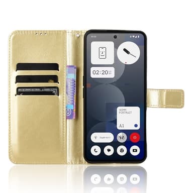 SKALO Nothing Phone (3a) Pro 5G PU-nahka Lompakkokotelo - Kulta - Kulta
