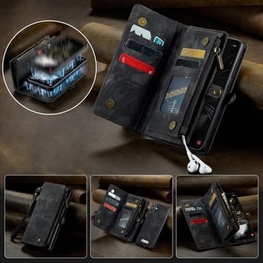 CaseMe Samsung A36 5G 008 BIg Wallet 2in1 Magnet Lompakkokotelo - Musta