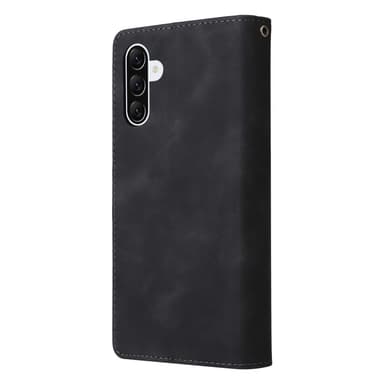 SKALO Samsung A36 5G Zipper PU-Nahka Lompakkokotelo - Musta