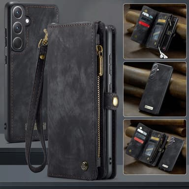 CaseMe Samsung A36 5G 008 BIg Wallet 2in1 Magnet Lompakkokotelo - Musta