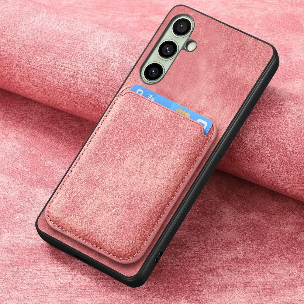 SKALO Samsung A56 5G PU-nahkainen magneettinen korttikotelo Suojakuori - Pinkki