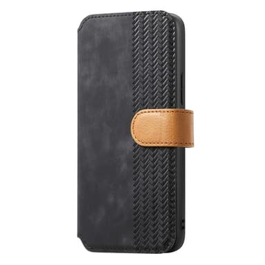 SKALO Samsung A26 5G SW-01 Retro PU-Nahka Lompakkokotelo - Musta