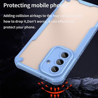 SKALO Samsung A56 5G Armor Hybrid Frosted Suojakuori - Sininen