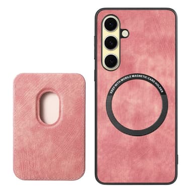 SKALO Samsung A56 5G PU-nahkainen magneettinen korttikotelo Suojakuori - Pinkki
