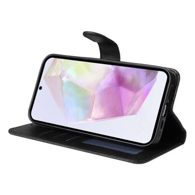 SKALO Samsung A56 5G PU-nahka Lompakkokotelo - Musta