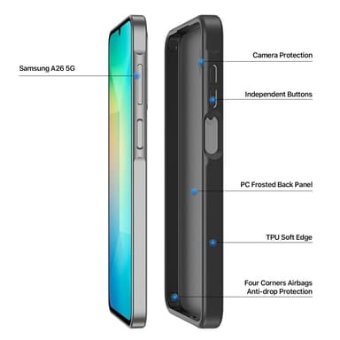 DUX DUCIS Samsung A26 5G Yind Series Suojakuori - Musta