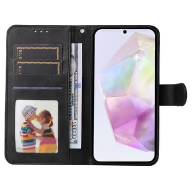 SKALO Samsung A56 5G PU-nahka Lompakkokotelo - Musta
