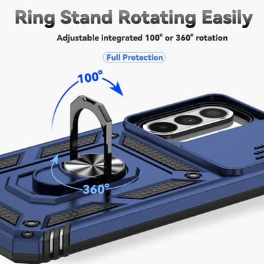 SKALO Samsung A56 5G Armor Metallirengas Kameraliukusuoja Suojakuori - Sininen