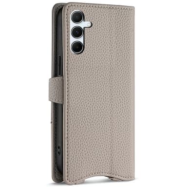 SKALO Samsung A26 5G Litchi Makeup Mirror Chain Lompakkokotelo - Harmaa