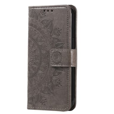 SKALO Samsung A26 5G Mandala Lompakkokotelo - Harmaa