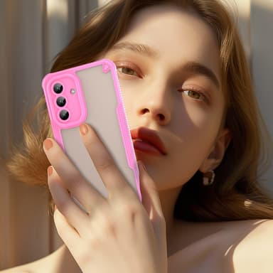 SKALO Samsung A56 5G Armor Hybrid Frosted Suojakuori - Pinkki
