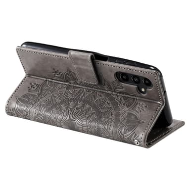 SKALO Samsung A26 5G Mandala Lompakkokotelo - Harmaa